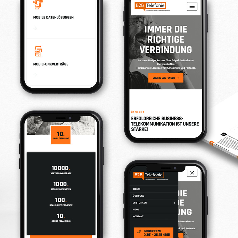 Responsive Webdesign von der Vagabunt Kreativagentur in Hamburg für B2B Telefonie
