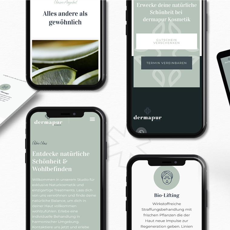 Responsive Webdesign von der Vagabunt Kreativagentur in Hamburg für Dermapur